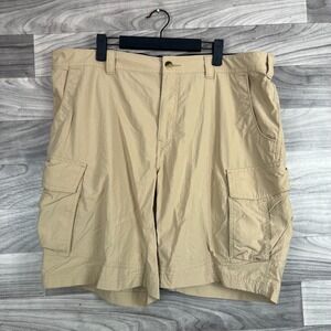 REI Cargo Shorts Mens XXL Beige Nylon Utility Pockets Hiking Outdoor Lightweight